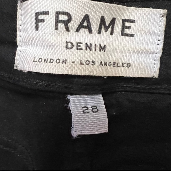 Frame Sz 28 Denim Le Skinny De Jeanne Skinny Jeans Black Distressed Meas 30x29 - Picture 8 of 10